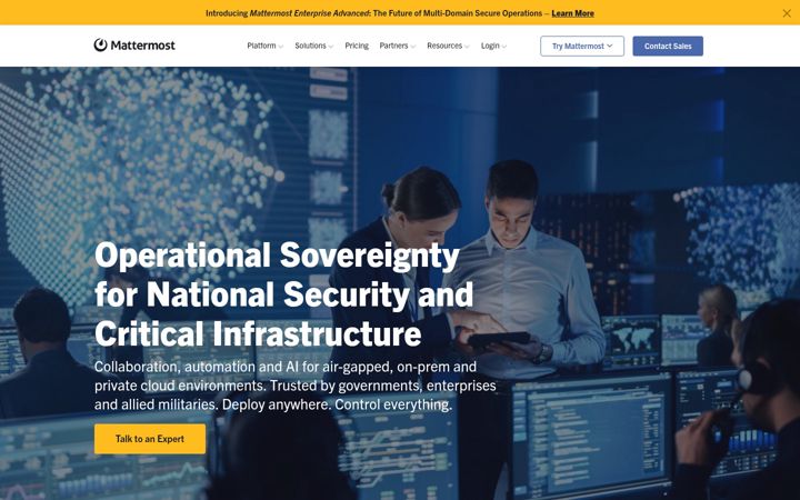 Screenshot di mattermost.com