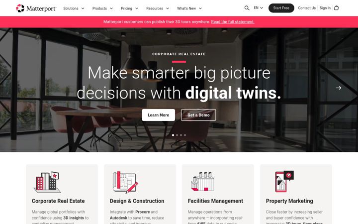 Skærmbillede af matterport.com