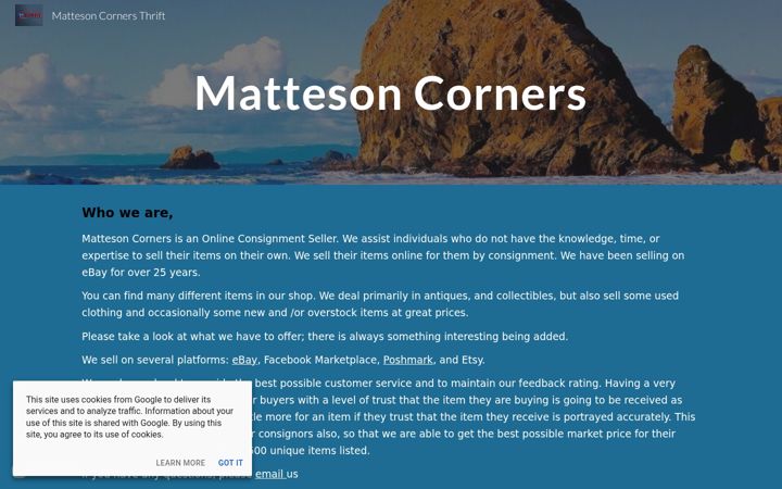 Screenshot of mattesoncorners.com