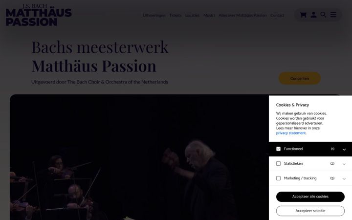 Screenshot of matthauspassion.com