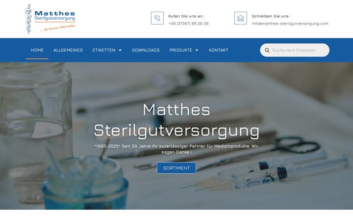 Screenshot of matthes-sterilgutversorgung.com