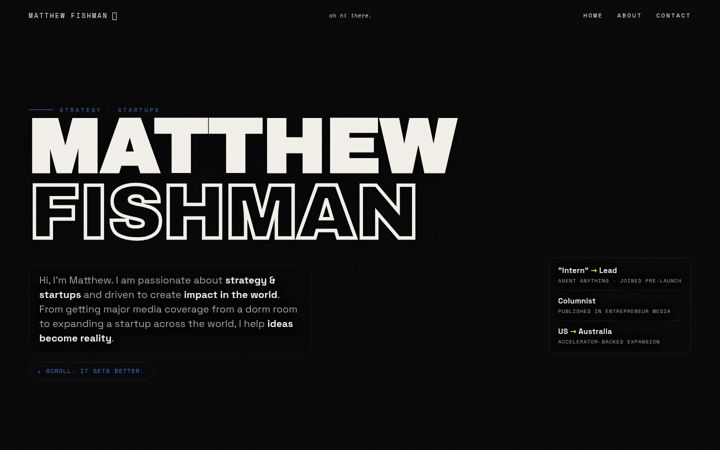 Screenshot of matthewfishman.com