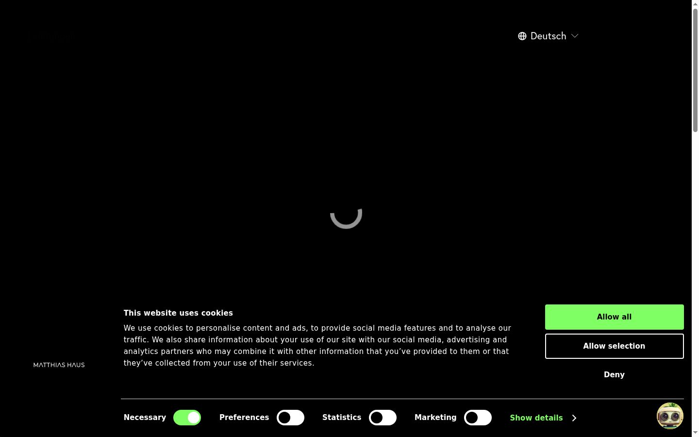 Captura de pantalla del banner de consentimiento mostrado antes de cualquier interacción