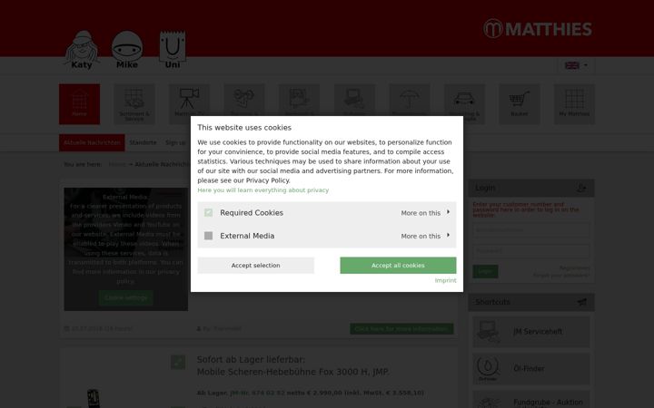 Screenshot of matthies.de