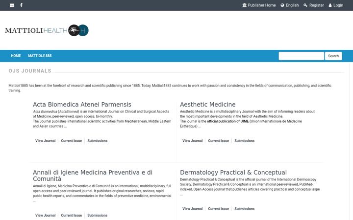 Screenshot of mattioli1885journals.com