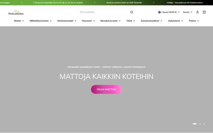 Screenshot van mattokeidas.fi