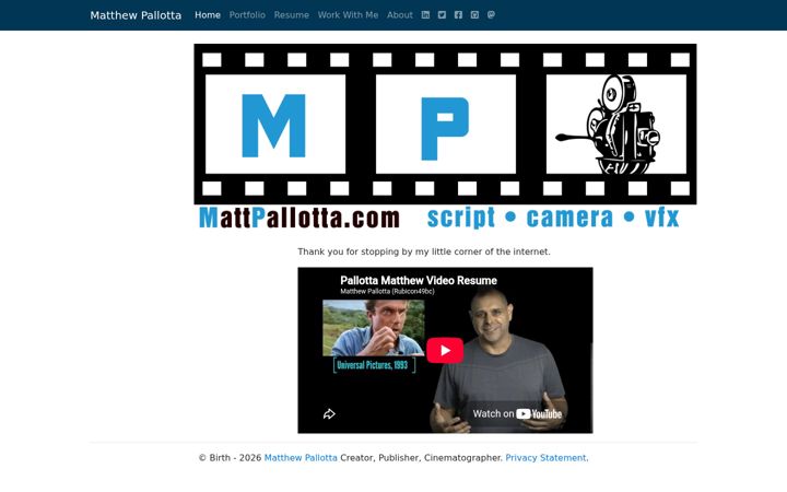 Screenshot of mattpallotta.com