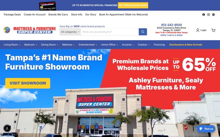 Screenshot of mattressandfurnituresupercenter.com