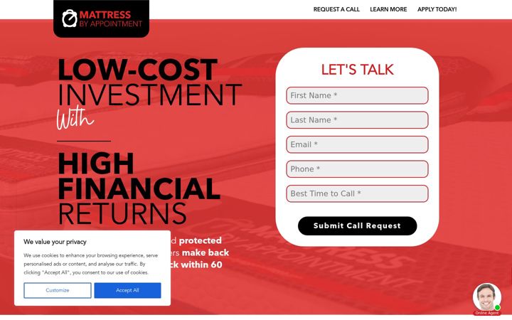 Screenshot of mattressbyappointmentcareers.com