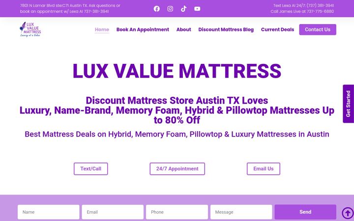 Screenshot of mattressbyappointmentnorthaustin.com