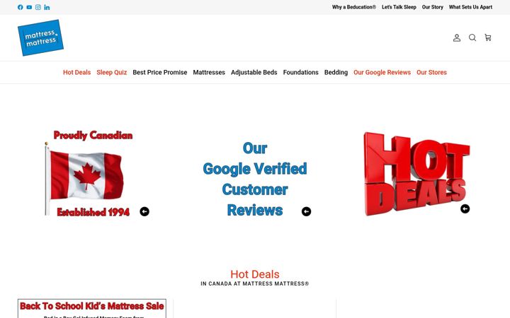 Screenshot of mattressmattress.com