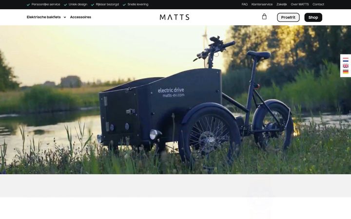 Screenshot of matts-ev.com
