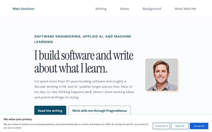 Screenshot of mattstockton.com