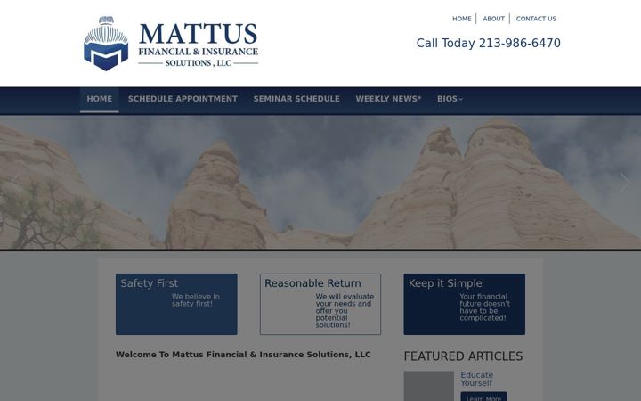 Screenshot of mattusfinancial.com