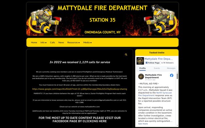 Screenshot of mattydalefire.com