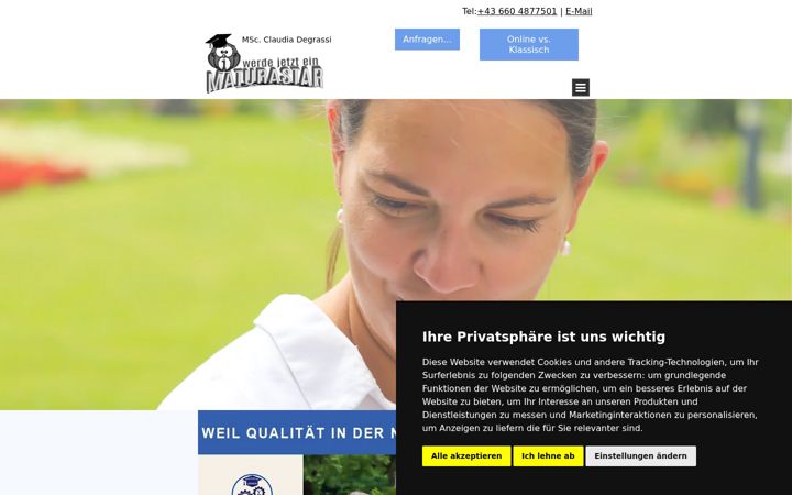 Screenshot of maturastar.com