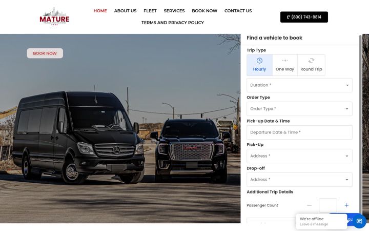 Screenshot of maturetransportation.com