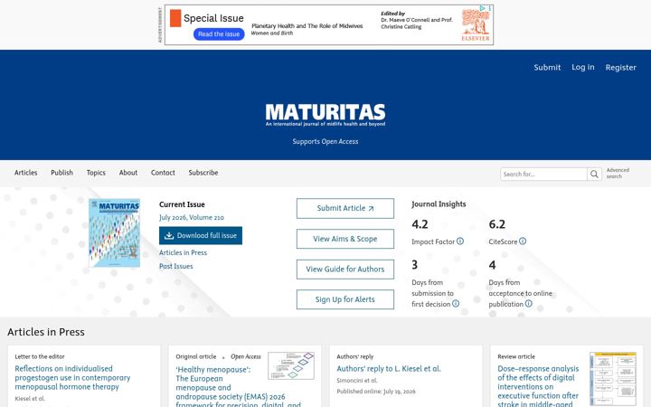 Screenshot of maturitas.org
