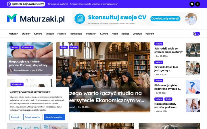 Screenshot of maturzaki.pl