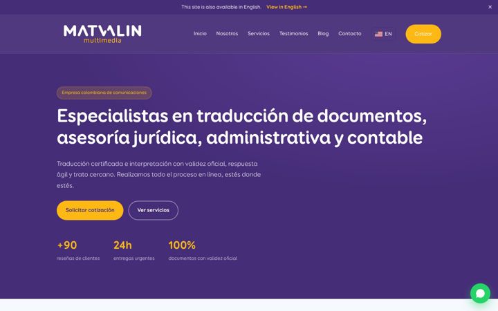 Screenshot of matvalin.com