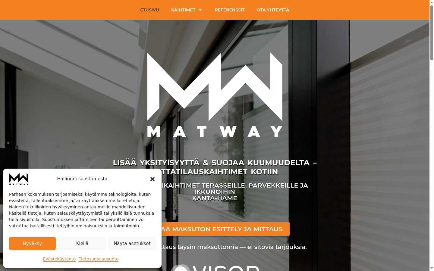 Screenshot van de toestemmingsbanner zoals getoond vóór enige interactie