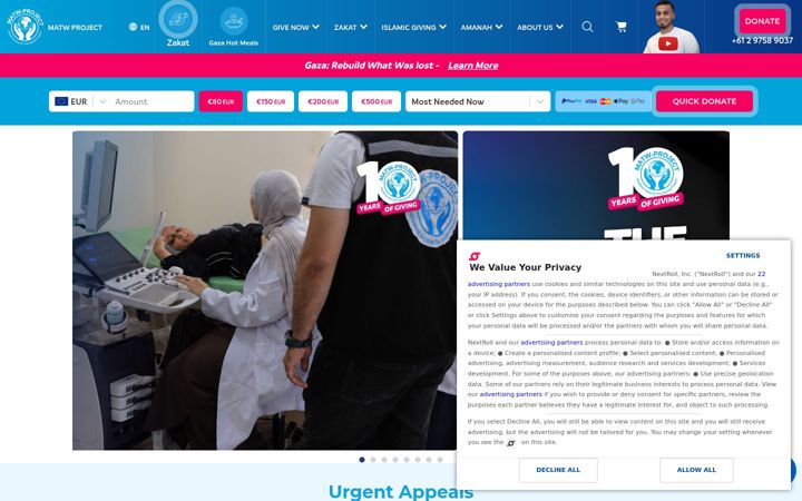 Screenshot von matwproject.org