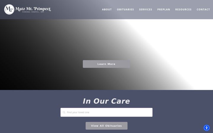 Screenshot of matzmtprospectfuneralchapel.com