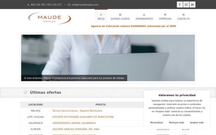 Screenshot of maudemplea.com