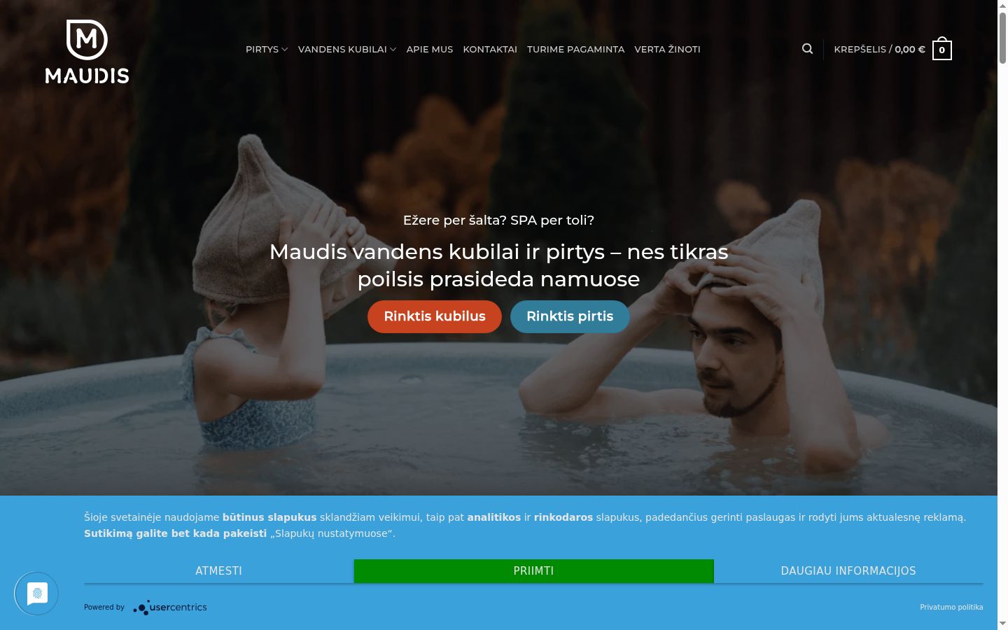 Screenshot of the consent banner shown before any interaction
