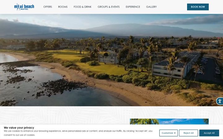 Screenshot of mauibeachhotel.com