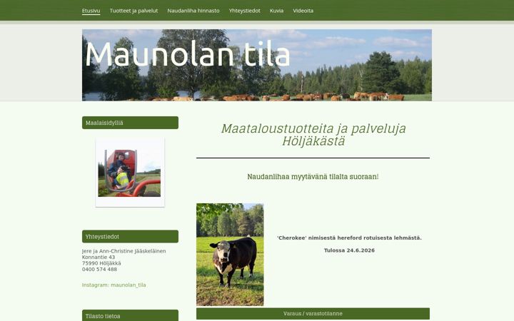 Screenshot of maunola.com