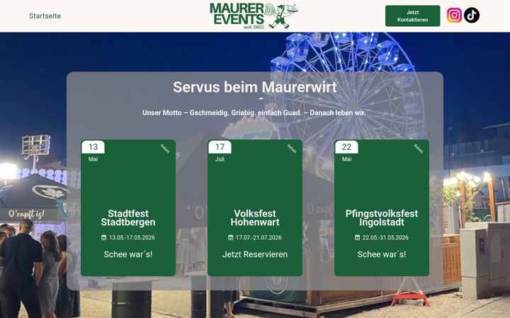 Screenshot of maurer-events.com