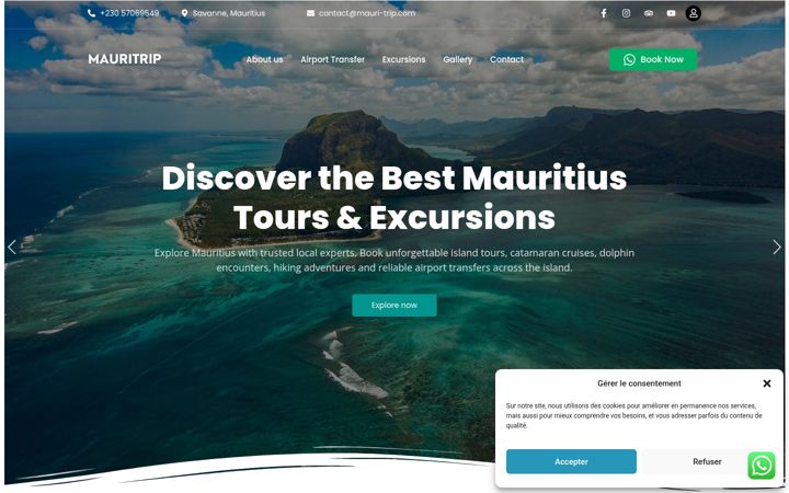 Screenshot of mauri-trip.com