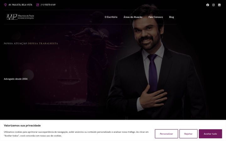 Screenshot of mauriciodepaula.adv.br