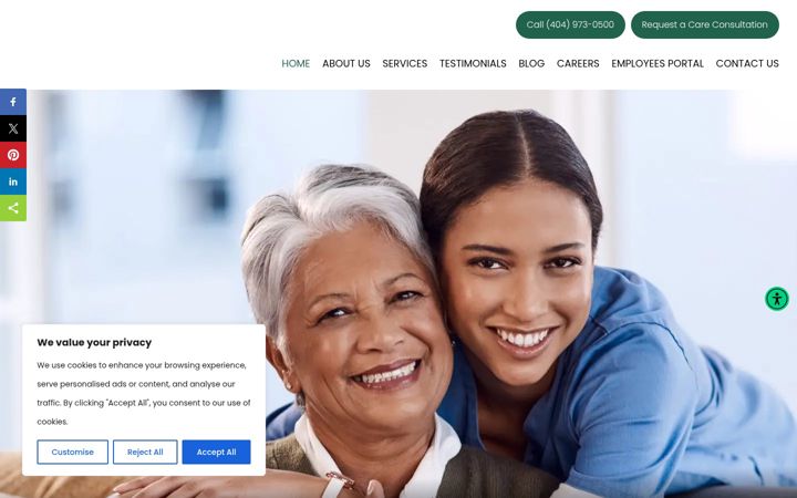 Screenshot of maurinahomecare.com