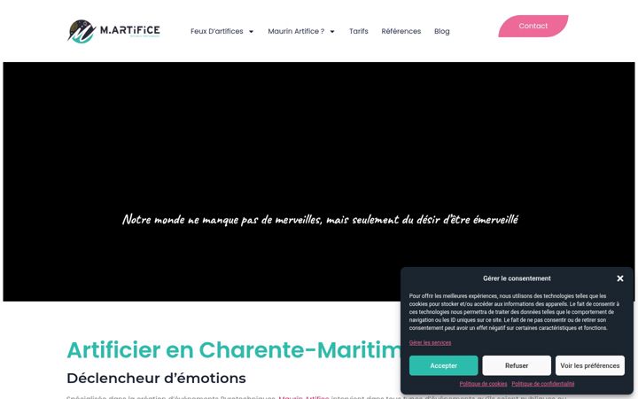 Screenshot of maurinartifice.com