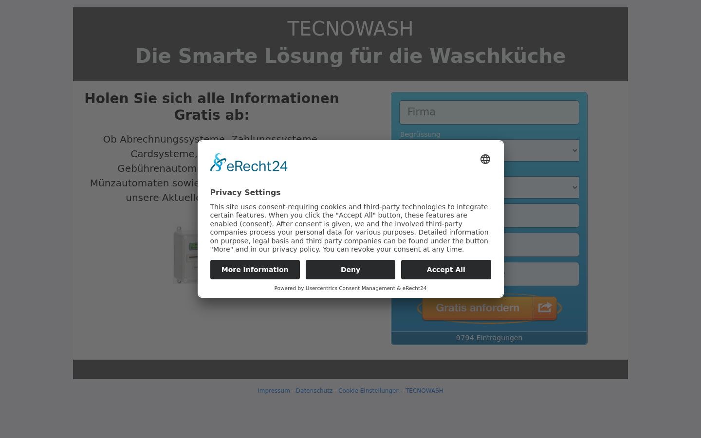 Screenshot del banner di consenso mostrato prima di qualsiasi interazione