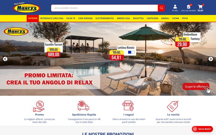 Screenshot of maurysonline.it