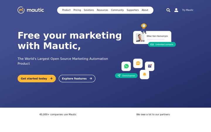 Screenshot of mautic.org