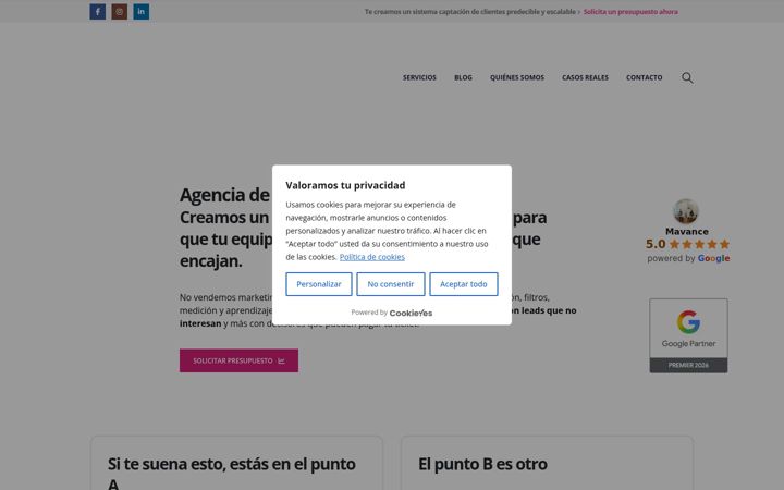 Screenshot von mavance.es
