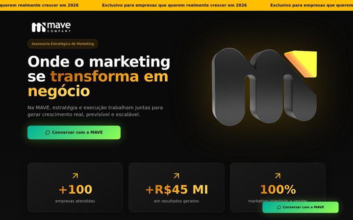 Screenshot of mavecompany.com.br