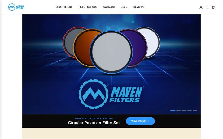 Screenshot of mavenfilters.com