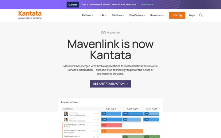 Screenshot of mavenlink.com