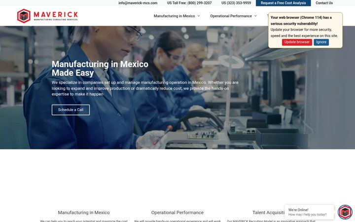 Screenshot of maverick-mcs.com