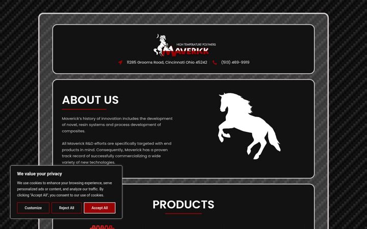 Screenshot of maverickcorp.com