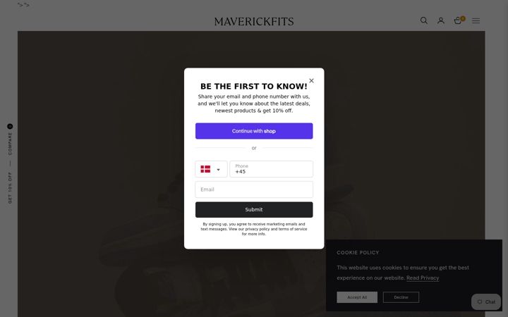 Screenshot of maverickfits.com