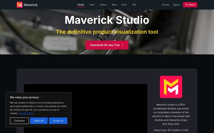 Screenshot of maverickrender.com