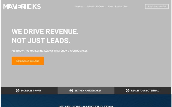Screenshot of mavericksmarketing.com