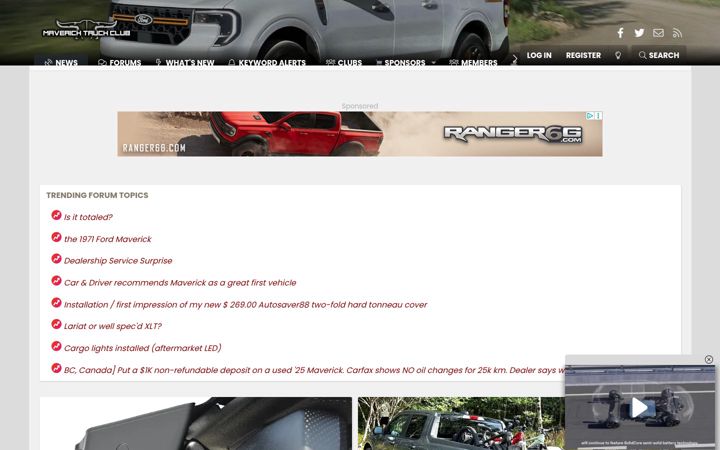 Screenshot of mavericktruckclub.com
