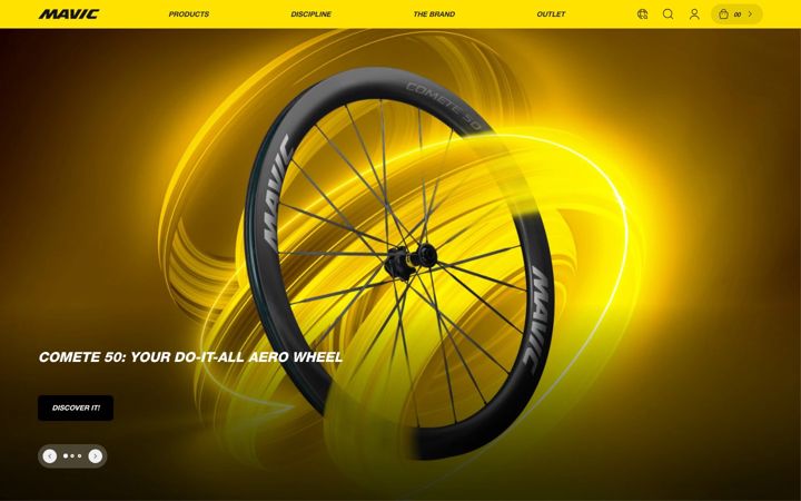 Screenshot of mavic.com